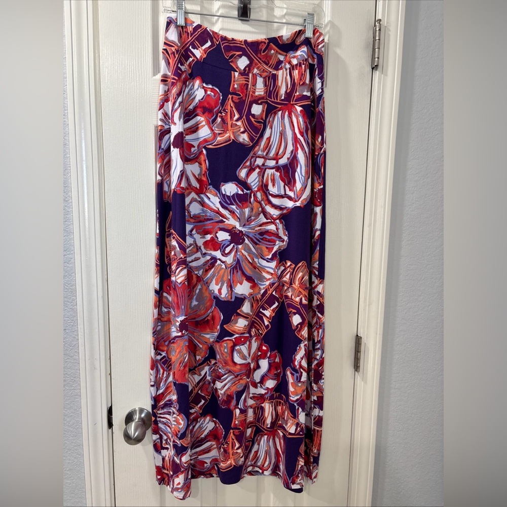 NWT Tommy Bahama Brushstroke Blooms Floral Maxi Skirt size S very stretchy.